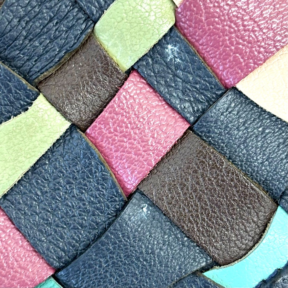 VINTAGE PIERO GUIDI Multicolor Woven Leather Purse Shoulder Bag - Picture 11 of 13